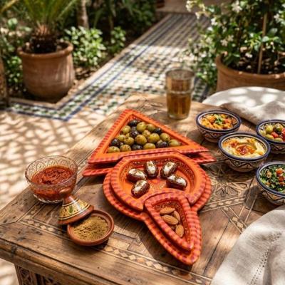 Handmade Moroccan Ceramic Appetizer & Tapas Serving Set